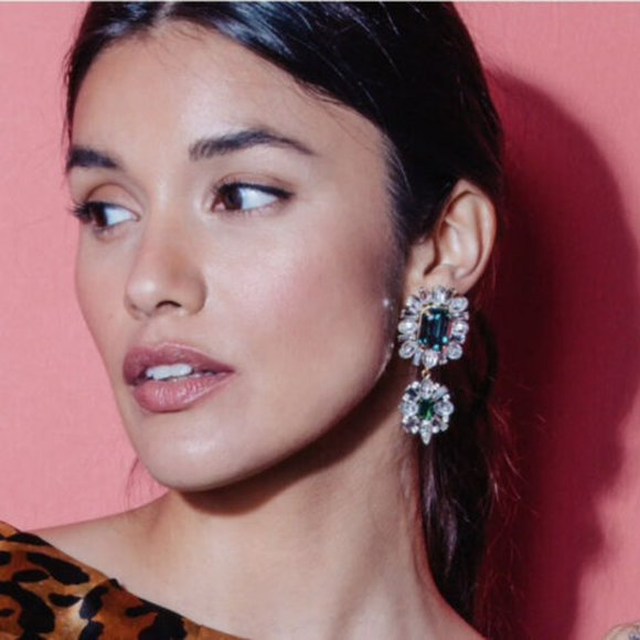 Loren Hope SAPPHIRE Grand Dame Earrings 18K Gold Finish - Picture 9 of 9